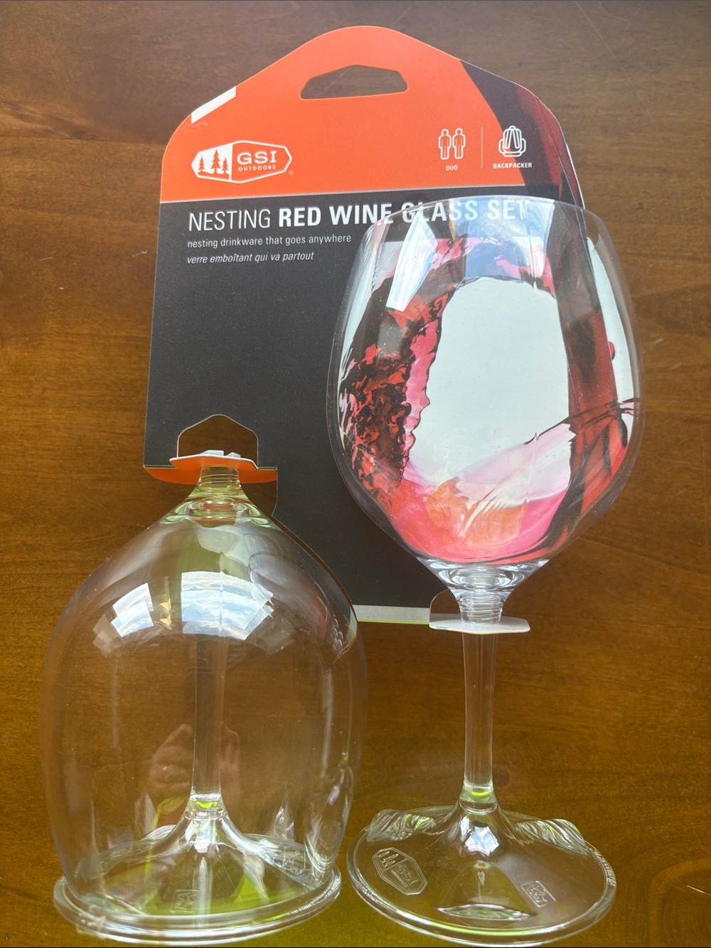 Pair of Travel Red Wine Glasses - Camping , Travel Festival plastic